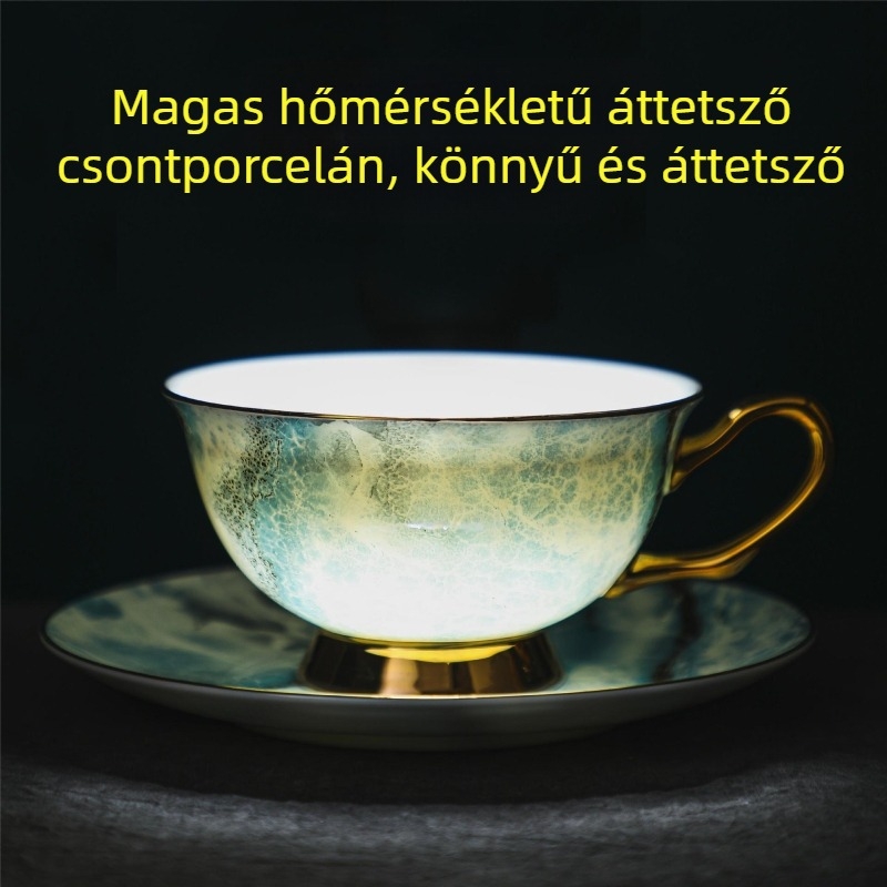 Csont porcelán kávéscsésze könnyű luxus finom kerámia luxus háztartási csésze és csészealj készlet design Sense Niche csésze délutáni tea készlet