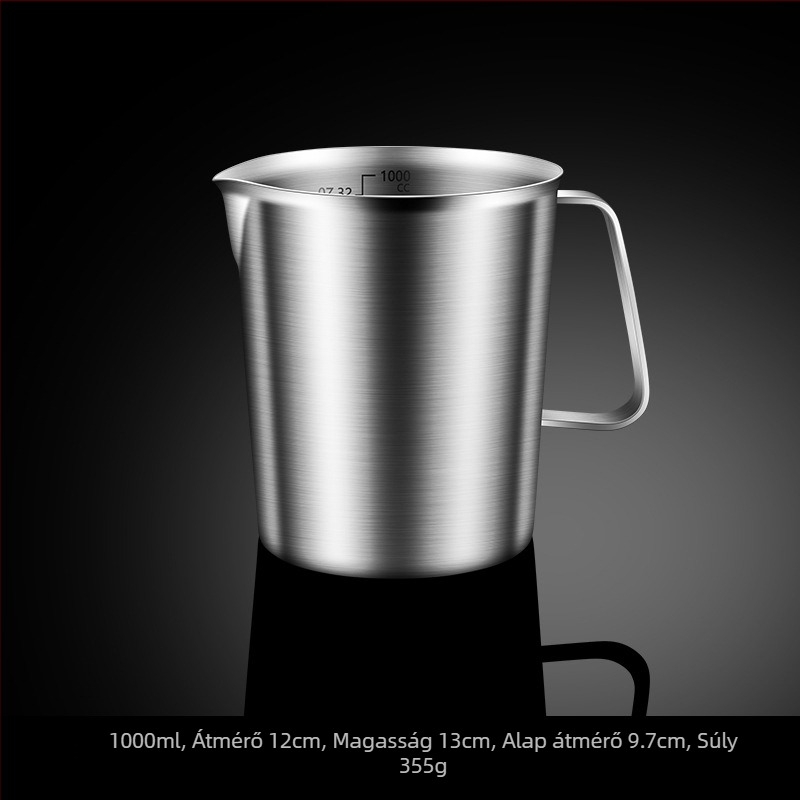 304 rozsdamentes acél mérőpohár skálával, nagy kapacitású sütőtejes teázó speciális kereskedelmi konyhai mérőpohár, virág alakú pohár