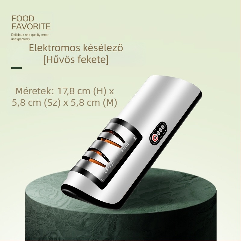 Elektromos késélező háztartási köszörűkő műtárgy konyhai kütyük multifunkcionális automatikus töltés kis késélező