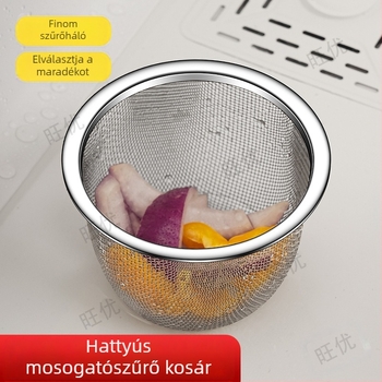 Konyhai mosogató speciális hattyú lefolyókosár rozsdamentes acél lefolyótartó nedves és száraz elválasztó szűrőkosár