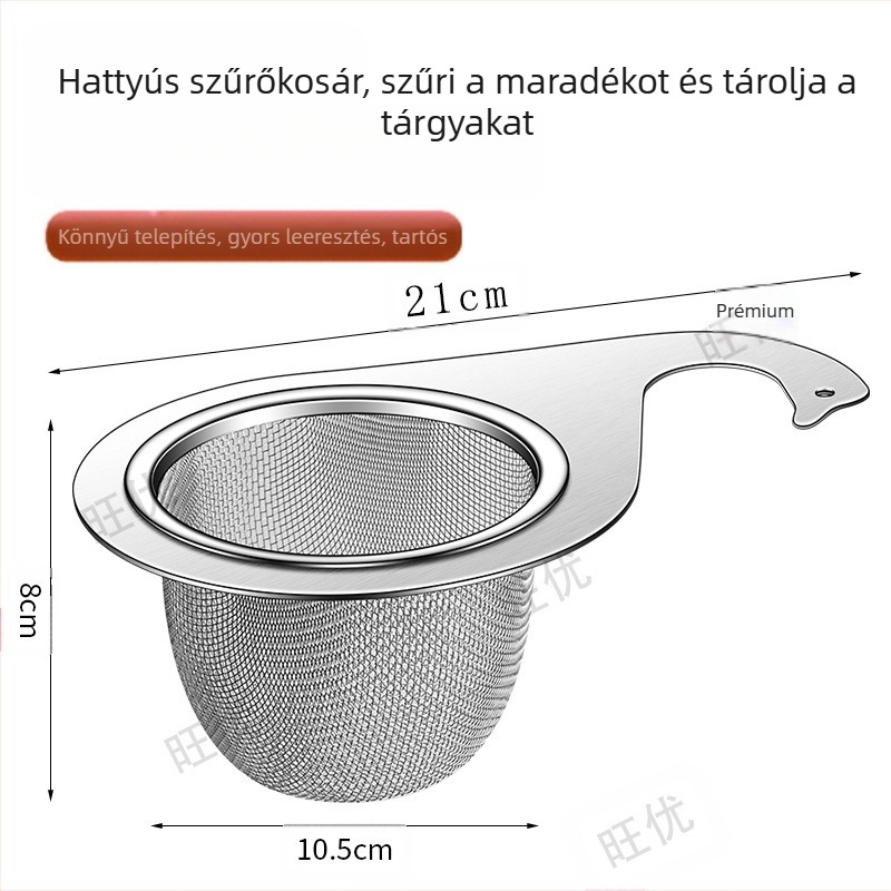 Konyhai mosogató speciális hattyú lefolyókosár rozsdamentes acél lefolyótartó nedves és száraz elválasztó szűrőkosár