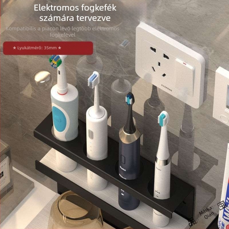Elektromos fogkefetartó, elektromos fogkefetartó állvány, ütésmentes, falra szerelhető, fürdőszobai falra szerelhető fogkefetartó öltöny