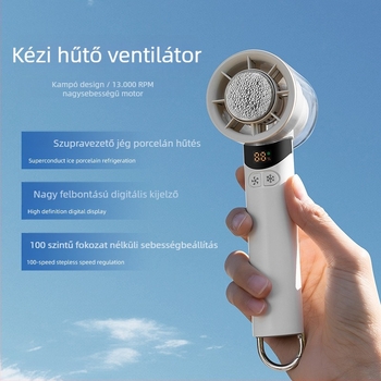 2025 új, nagy sebességű, hideg kompresszoros kézi ventilátor kültéri, hosszú élettartamú, karabineres, hordozható, újratölthető kis ventilátor
