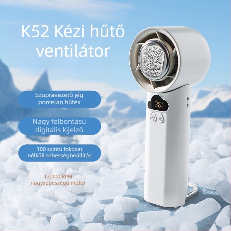 2025 új, nagy sebességű, hideg kompresszoros kézi ventilátor kültéri, hosszú élettartamú, karabineres, hordozható, újratölthető kis ventilátor