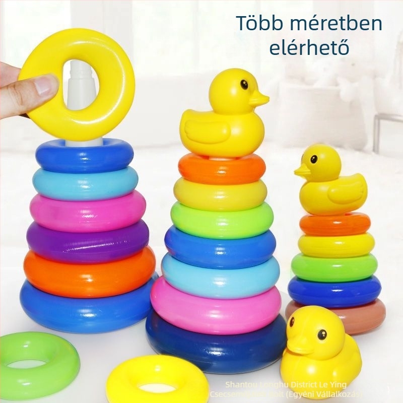 Baba Oktatási Intelligencia Szivárvány Torony Gyűrű Jenga Korai Oktatás 0-1-2 Éves Csecsemő Tumbler Játék