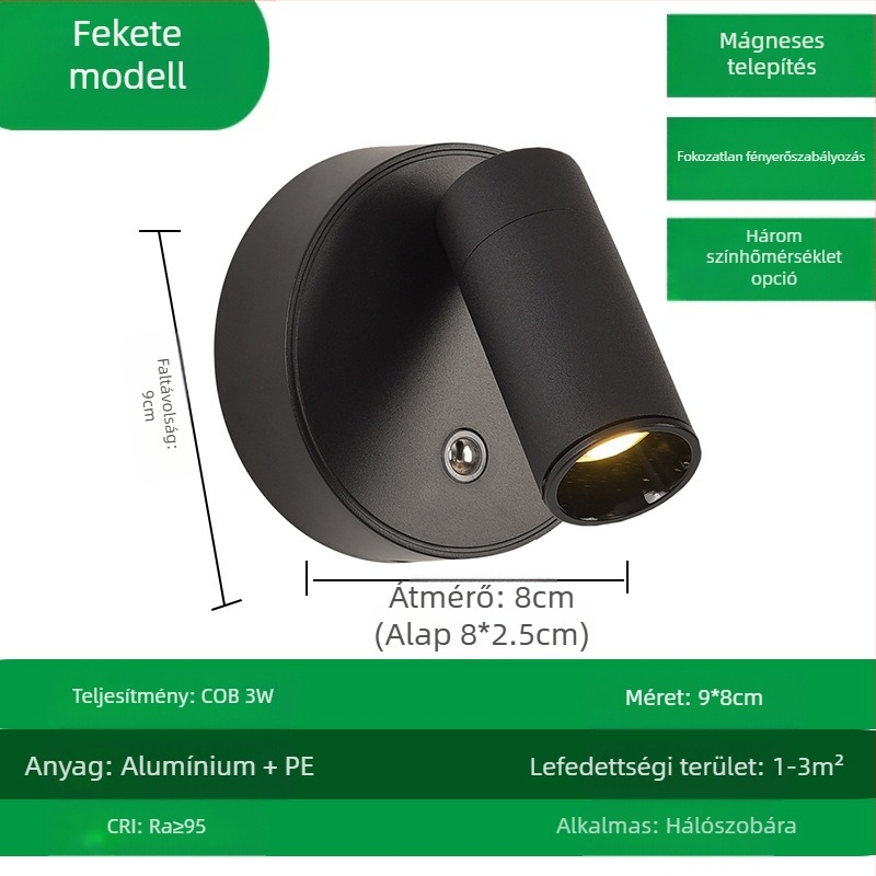 Határokon átnyúló e-kereskedelem, vezeték nélküli, újratölthető fali lámpa, mágneses COB reflektor, USB mélysugárzó, hálószobai fali mosólámpa, falfestmény, LED lámpa