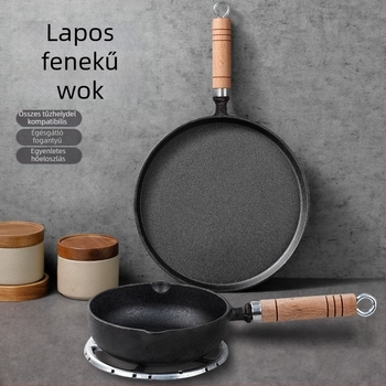 Tapadásmentes serpenyő Öntöttvas palacsintasütő Kézi palacsintasütő Vaslap Grillsütő Háztartási vas Serpenyő Bevonat nélküli háztartási