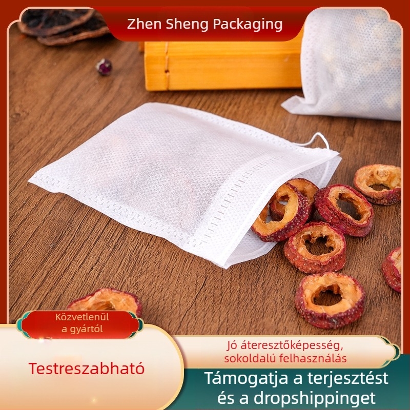 Húzózsinóros teafilter, eldobható teafilter, szűrőzsák, hagyományos kínai orvoslás főzetzsák, lábfürdő zacskó, tea csomagoló zacskó