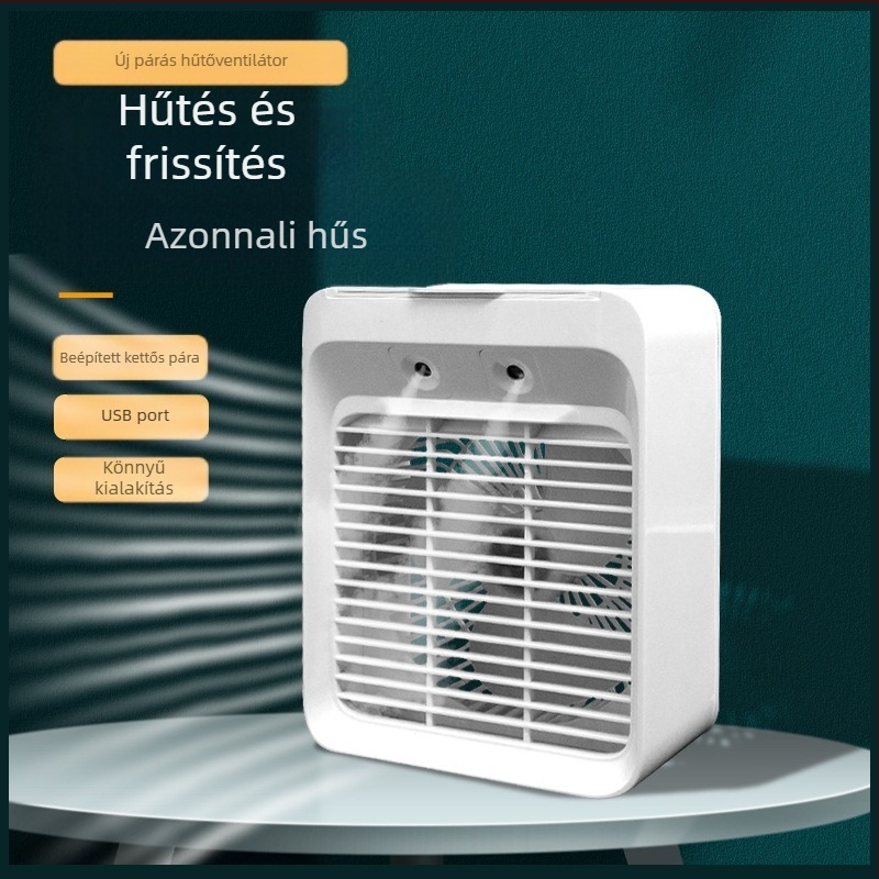 Mini léghűtő, kis elektromos ventilátor, légkondicionáló ventilátor, hűtés, párásítás, diákszálló iroda, USB töltő, kis ventilátor