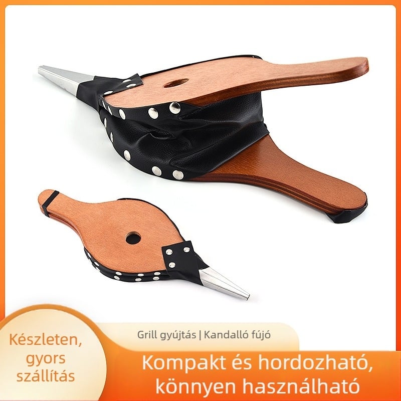 Gyári nagykereskedelmi kézi kültéri grillező fúvószerszám bőr Tiger kandalló határokon átnyúló ellátás fa kandalló fúvó