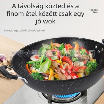 Maifan kőből készült tapadásmentes serpenyő indukciós tűzhely gáztűzhely univerzális főzőfüstmentes lapos aljú háztartási vasserpenyő nagykereskedelem