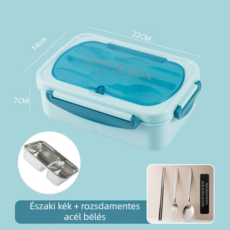 304 rozsdamentes acélból készült szigetelt bento ebéddoboz diákoknak, hordozható, lezárt, rácsos, bento dobozos ebéddoboz logóval