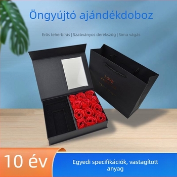 Öngyújtó ajándékdoboz kreatív flip szappanvirág 12 rózsa Valentin-napi öngyújtó doboz doboz nagykereskedelemben