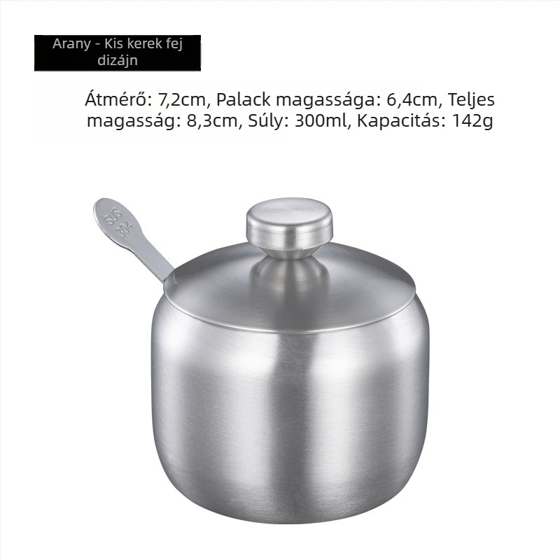 Fűszertartály konyhai háztartási 304 rozsdamentes acél fűszertartály egyetlen kereskedelmi éttermi chiliolaj tartály sótartály fűszerdoboz