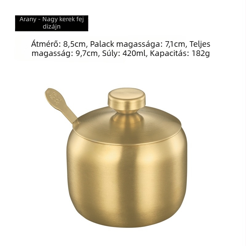 Fűszertartály konyhai háztartási 304 rozsdamentes acél fűszertartály egyetlen kereskedelmi éttermi chiliolaj tartály sótartály fűszerdoboz