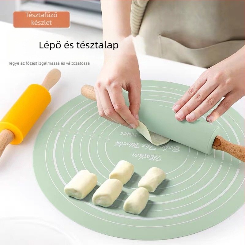 Főzés, sütés, szilikon sodrófa, közepes dagasztó sodrófa, sütőruha, sodrófa dagasztópárna, sütés, főzéshez, főzéshez