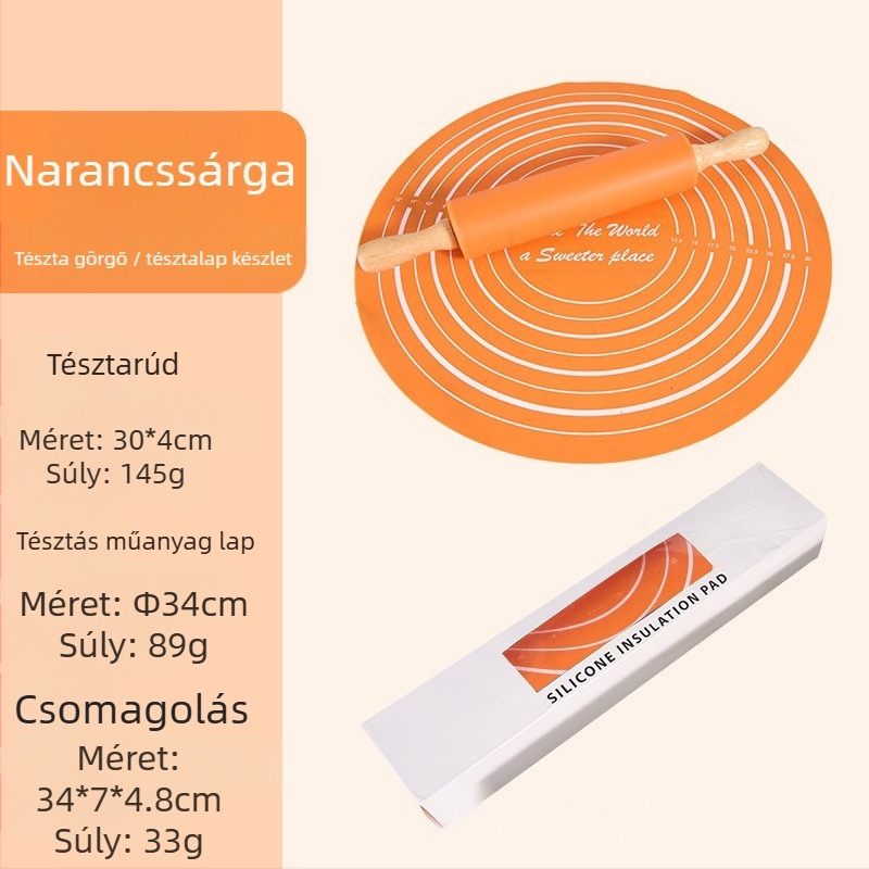 Főzés, sütés, szilikon sodrófa, közepes dagasztó sodrófa, sütőruha, sodrófa dagasztópárna, sütés, főzéshez, főzéshez