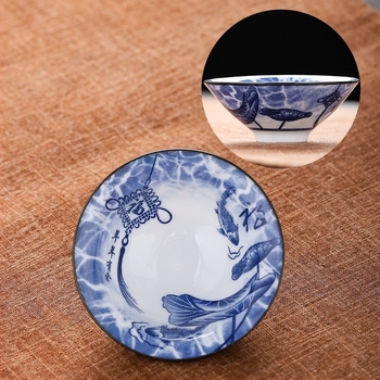 Kék és fehér porcelán teáscsésze kerámia kung fu kis teáscsésze egyetlen csésze mester csésze teáskészlet teáscsésze öltöny teáscsésze teáscsésze