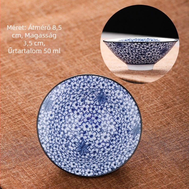 Kék és fehér porcelán teáscsésze kerámia kung fu kis teáscsésze egyetlen csésze mester csésze teáskészlet teáscsésze öltöny teáscsésze teáscsésze