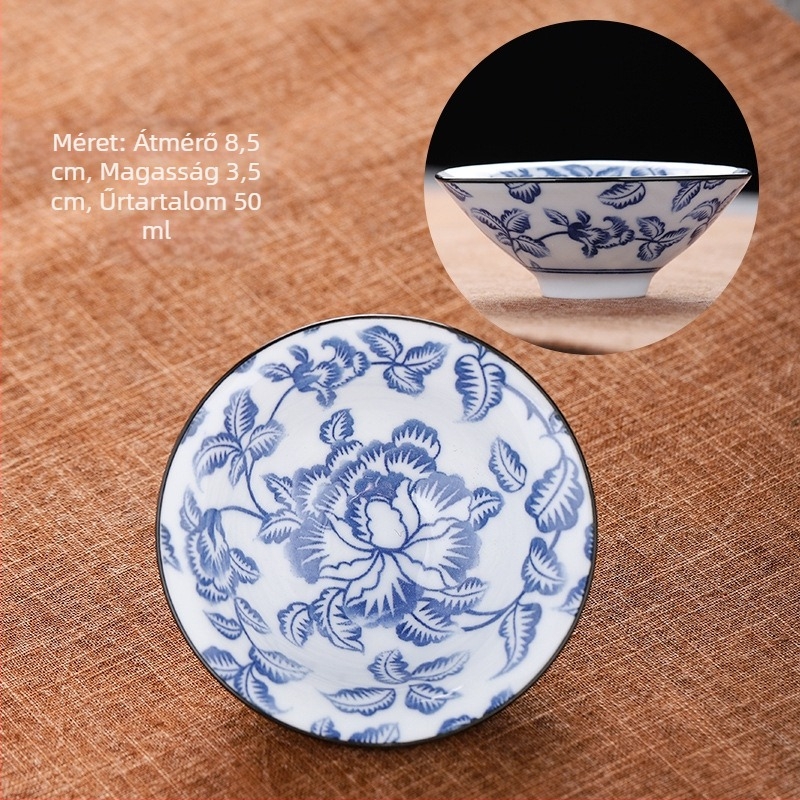Kék és fehér porcelán teáscsésze kerámia kung fu kis teáscsésze egyetlen csésze mester csésze teáskészlet teáscsésze öltöny teáscsésze teáscsésze