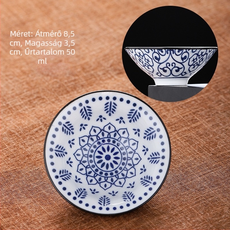Kék és fehér porcelán teáscsésze kerámia kung fu kis teáscsésze egyetlen csésze mester csésze teáskészlet teáscsésze öltöny teáscsésze teáscsésze