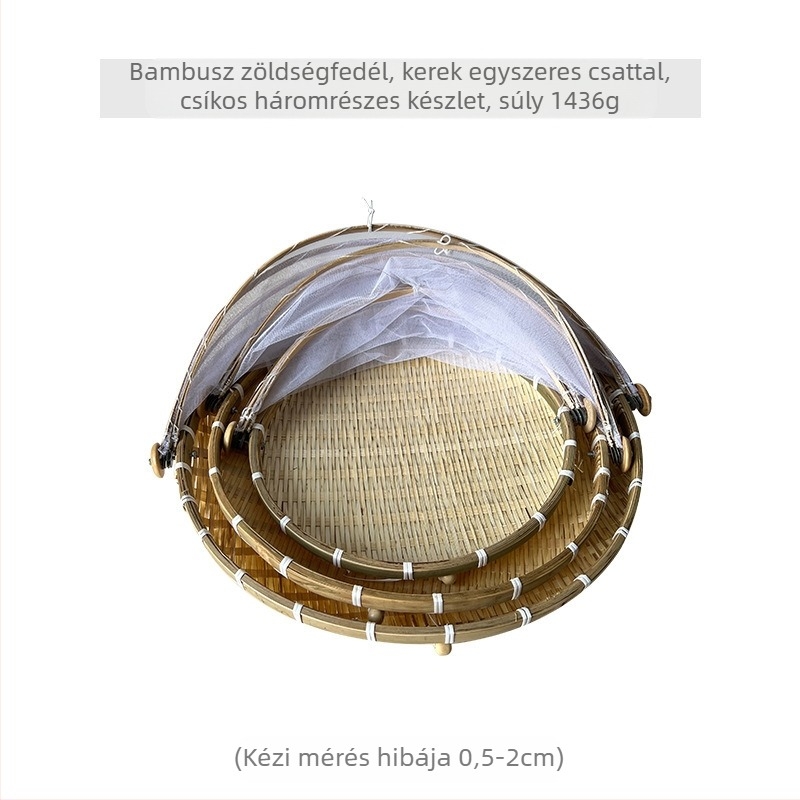 Bambuszból készült hálós borítású termékek, háztartási, légybiztos bambuszkosár, farm, párolt kenyérkosár, gyümölcskosár, tárolókosár, szemeteslapát fedél, szárítótálca