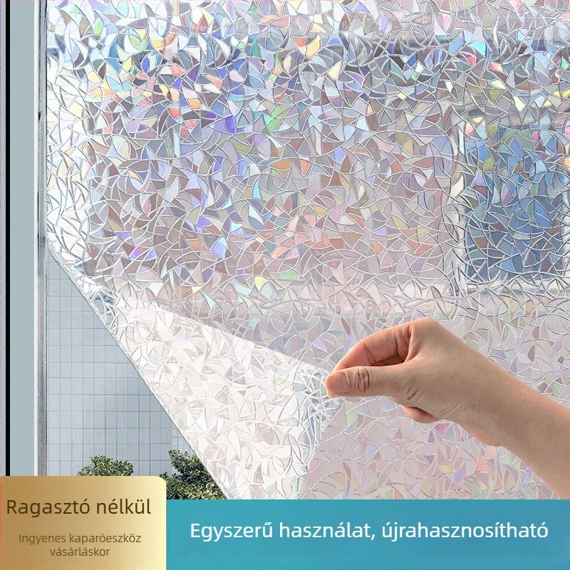 Színes üvegfólia átlátszó, átlátszatlan ablakmatrica futóüveg matrica színes, határokon átnyúló robbanások megtörésére