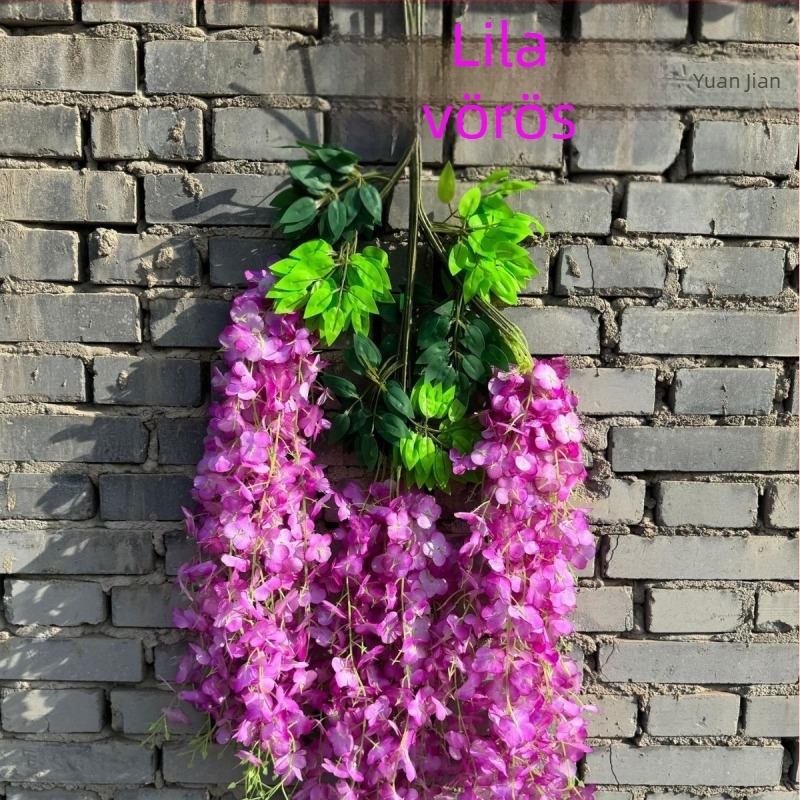 Mesterséges Wisteria virágdekoráció függő virág hamis virág szőlő lila beltéri esküvői mennyezeti szőlő függő növény