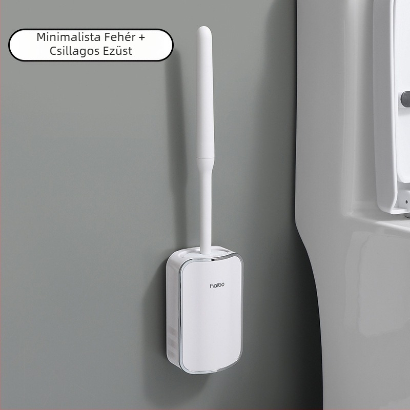 Külkereskedelmi WC-kefe zsákutcák nélkül, akadálymentesített luxus stílusú falra szerelhető WC-kefe, fürdőszobai guggoló WC-tisztító WC-tárgy