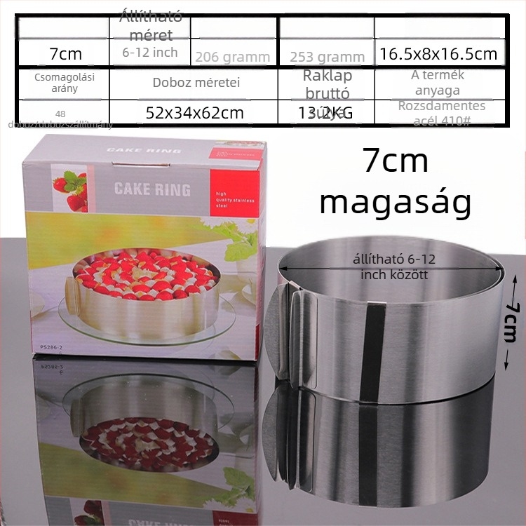 Ha rozsdamentes acélból készült mousse kört, kereket, kézzel állítható torta kör tortaformát keresel, DIY több alakú szívet