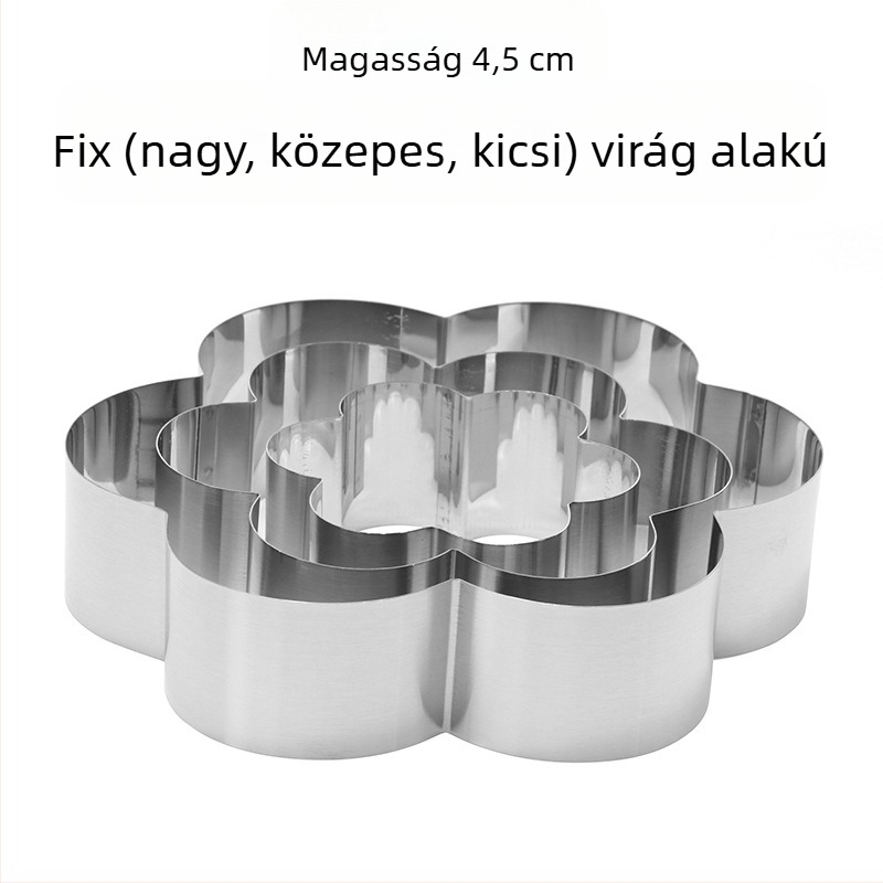 Ha rozsdamentes acélból készült mousse kört, kereket, kézzel állítható torta kör tortaformát keresel, DIY több alakú szívet