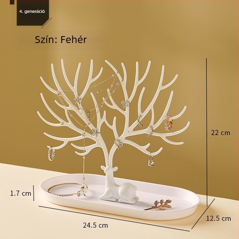 Új agancsfa alakú fülbevalók, ékszerkiállító állvány, fülbevalók, karkötők, ékszertároló, sárgászöld akasztó, divatos és megfizethető