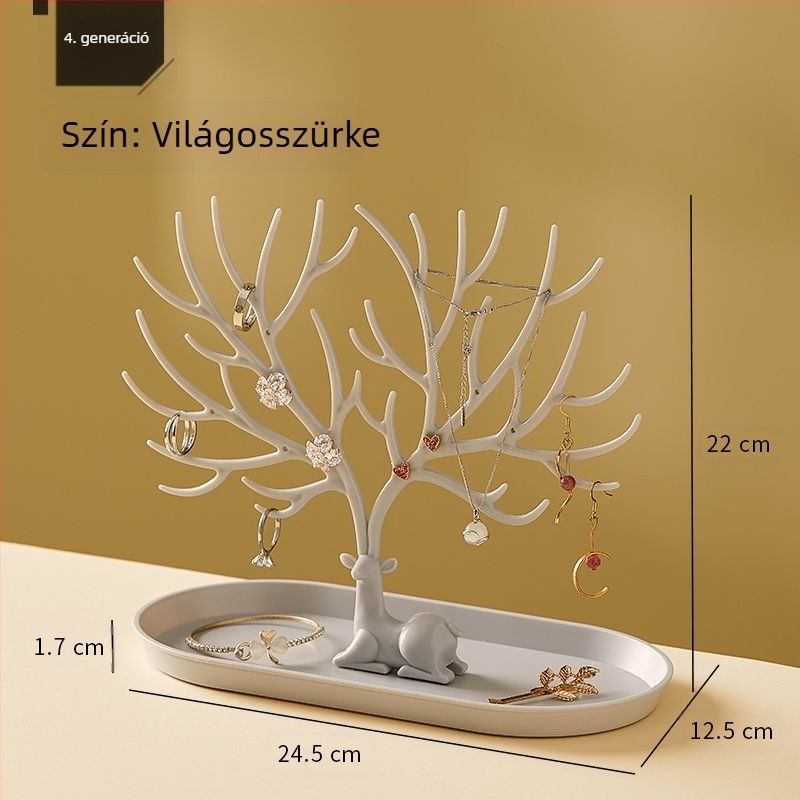 Új agancsfa alakú fülbevalók, ékszerkiállító állvány, fülbevalók, karkötők, ékszertároló, sárgászöld akasztó, divatos és megfizethető