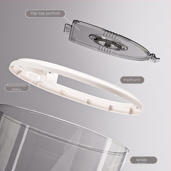 Háztartási rizsvödör, lezárt, rovarbiztos, nedvességálló, élelmiszeripari minőségű rizstároló doboz, konyhai rizsüveg, liszttároló tartály, egyéb gabonavödör