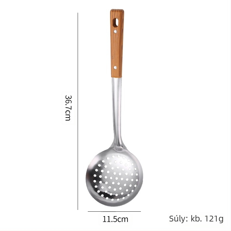 Rozsdamentes acél spatula szűrőedény sütőlapát leveslefolyó teljes háztartási konyhai eszközkészlet főzőedénykészlet kanál öt darabos készlet