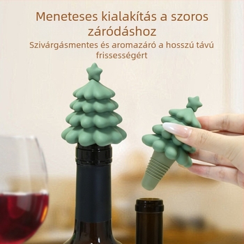 Szilikon palackdugó karácsonyfa vörösbor dugó háztartási bor vörösbor tartósítás szivárgásmentes dugó lezárt boros palack kupak határokon átnyúló