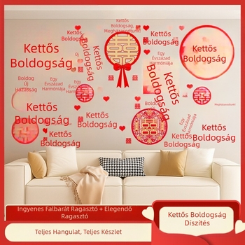 Esküvői száz boldog kép falmatrica öltöny teljes fal boldog szó esküvői szoba elrendezés nappali hálószoba fotó háttér fal száz boldog kép
