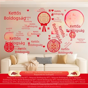 Esküvői száz boldog kép falmatrica öltöny teljes fal boldog szó esküvői szoba elrendezés nappali hálószoba fotó háttér fal száz boldog kép