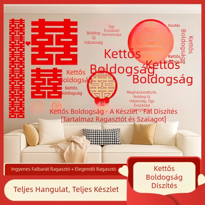 Esküvői száz boldog kép falmatrica öltöny teljes fal boldog szó esküvői szoba elrendezés nappali hálószoba fotó háttér fal száz boldog kép