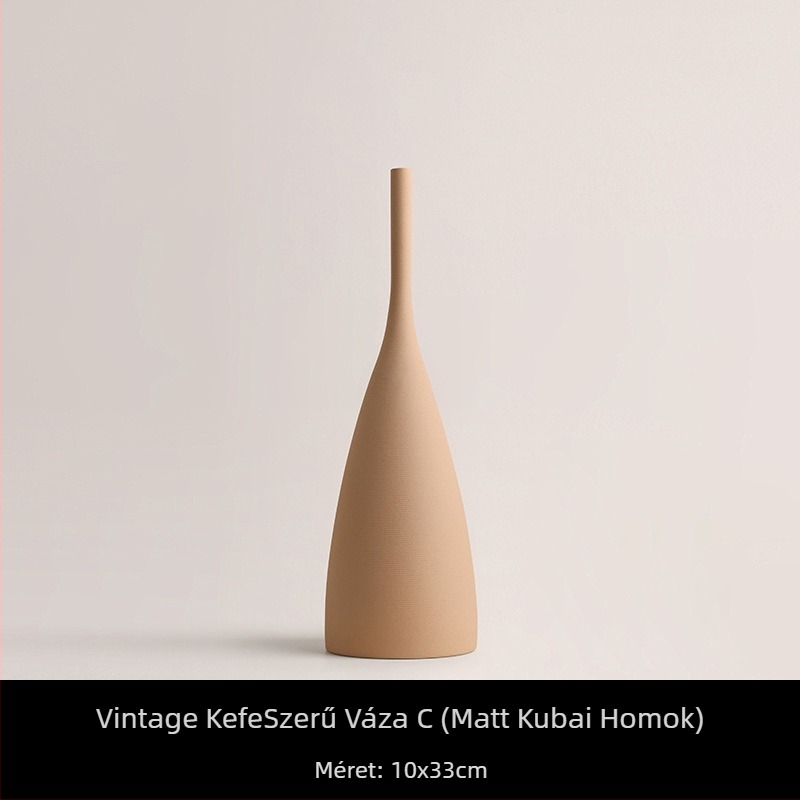 Behanmei európai és amerikai retro szálcsiszolt textúrájú kerámia Morandi színes szárított váza puha mintaszoba északi díszek