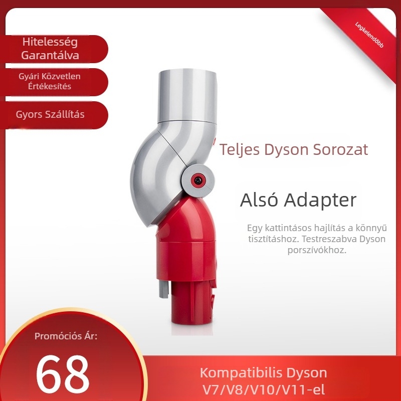 Dyson porszívó alsó átalakító fejéhez alkalmas, forgócsuklós kormányfej adapter V7V8V10V11 tartozékokkal