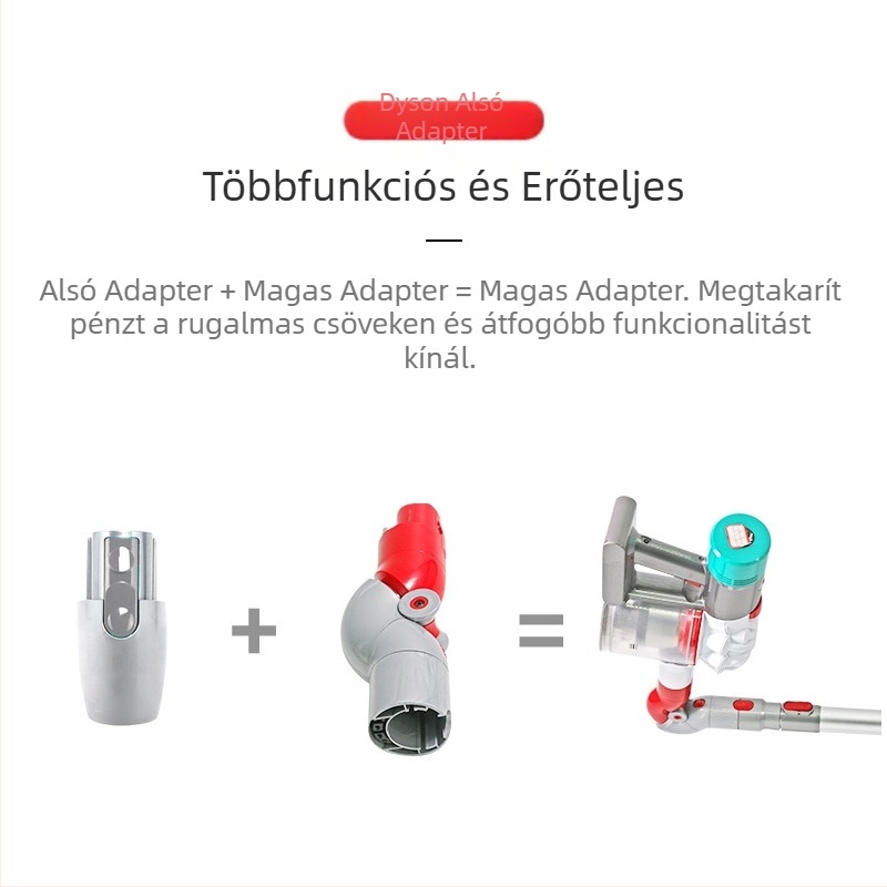 Dyson porszívó alsó átalakító fejéhez alkalmas, forgócsuklós kormányfej adapter V7V8V10V11 tartozékokkal