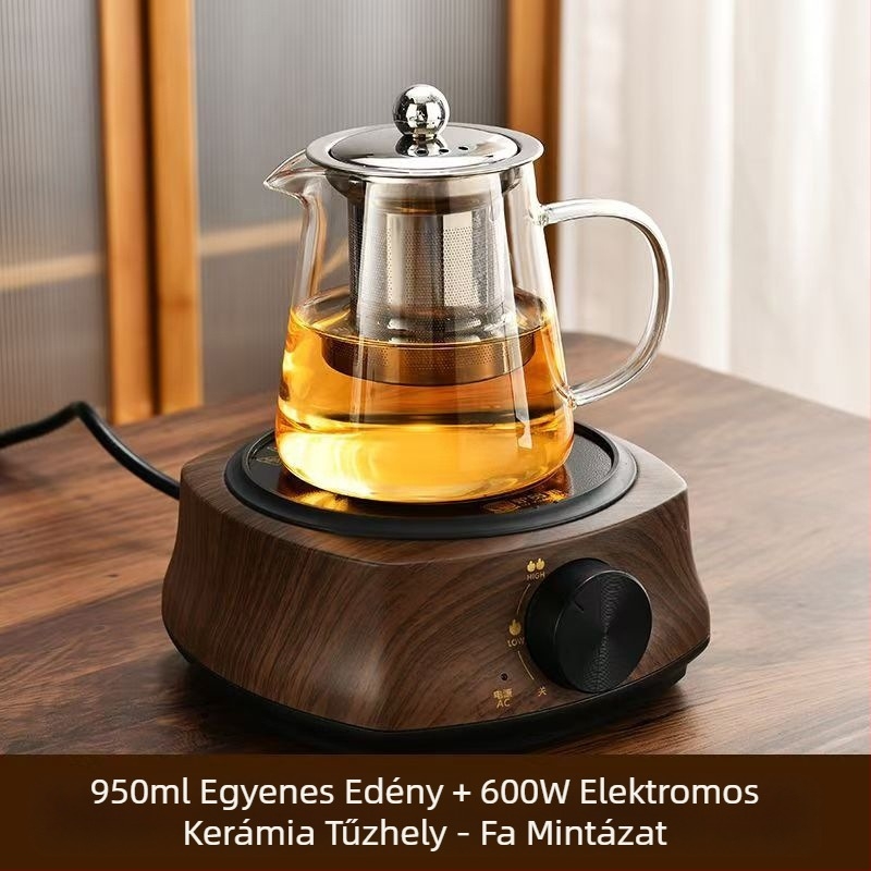 Magas hőmérsékletnek ellenálló üveg teáskanna szűrő teáskanna tea vízelválasztó csésze teáskészlet öltöny sütőbe forró teáskanna elektromos kerámia tűzhellyel