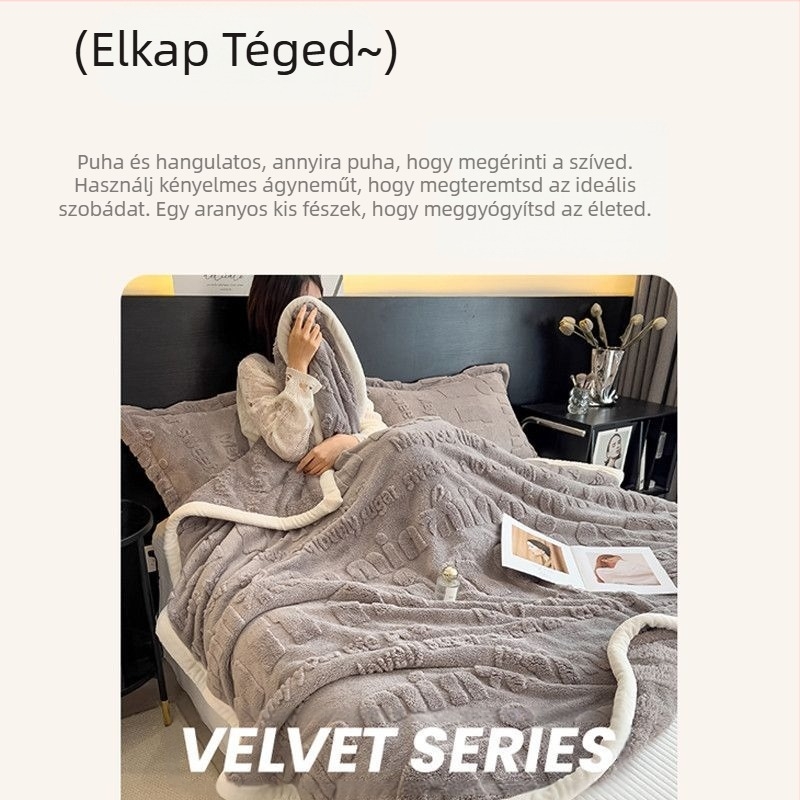 Kényelmes pamut bársony takaró Vastag korall bársony Téli szundikáló takaró Irodai légkondicionáló takaróhuzat Tejszín bársony takaró Kanapé takaró