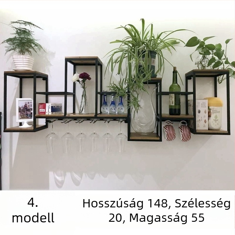 Európai stílusú kovácsoltvas tömörfa bortartó tároló állvány falra akasztható vörösbortartó kreatív éttermi dekoráció fali borszekrény borospohártartó