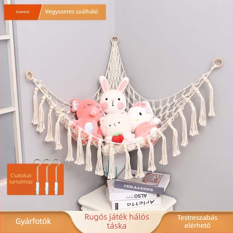 Játék függőágy háromszög háló táska határokon átnyúló forró bányászati játék függő tárolótáska plüss játék tárolóháló háromszög háló