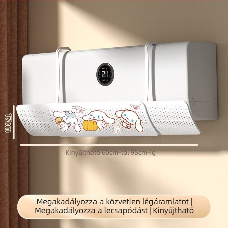 Behúzható, beszerelést nem igénylő klíma szélterelő Falra szerelhető klíma szélfüggöny Falra szerelhető univerzális, közvetlen sugárzás elleni szélterelő