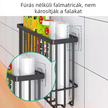 Konyhai hűtőszekrény mágneses tárolóállvány frissen tartó zacskó papírzsebkendő műtermék lyukasztásmentes oldalsó fűszerkeverék frissen tartó fólia tárolóállvány