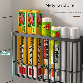 Konyhai hűtőszekrény mágneses tárolóállvány frissen tartó zacskó papírzsebkendő műtermék lyukasztásmentes oldalsó fűszerkeverék frissen tartó fólia tárolóállvány