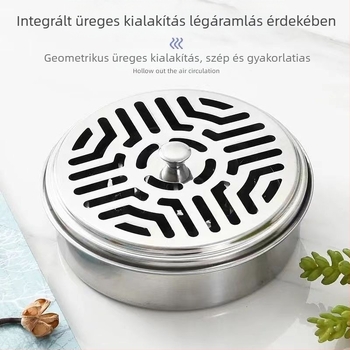 Rozsdamentes acél szúnyogfüstölő tányér fedéllel, forrázásgátló, tűzálló szúnyogriasztó, kreatív hamutekercs füstölők, sűrített szúnyogfüstölő doboz fedéllel, háztartási